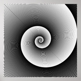 Schwarz-Weiß Moderne Riesenspirale Poster