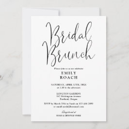 Schwarz-Weiß-Moderne Script Bridal Bounch-Dusche Einladung