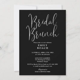 Schwarz-Weiß-Moderne Script Bridal Bounch-Dusche Einladung