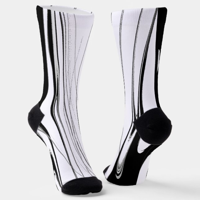 Schwarz-Weiß-Moderne Socken (Gewinkelt)