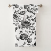 Schwarz Weiß Moderne Vintage Botanische Florale To
