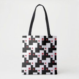 Schwarz-weiß Moderne Vintage Patchwork Tote Bag