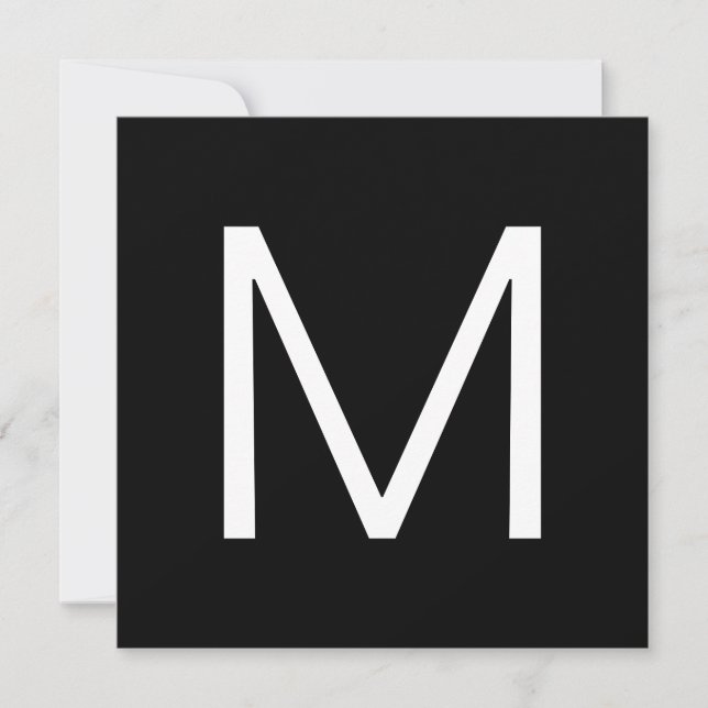 Schwarz/Weiß Moderner Minimalistischer Brief (Vorderseite)