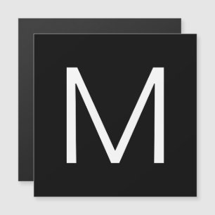 Schwarz/Weiß Moderner Minimalistischer Brief Magnetkarte