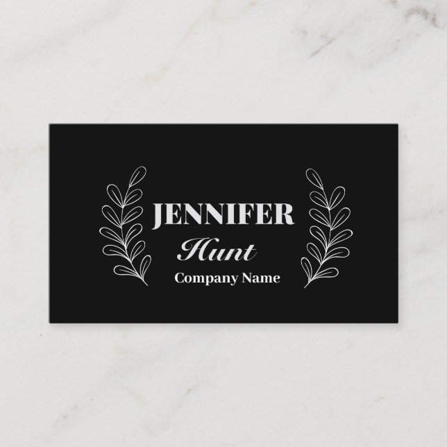 Schwarz/Weiß Moderner Minimalistischer QR-Code Visitenkarte (Vorderseite)