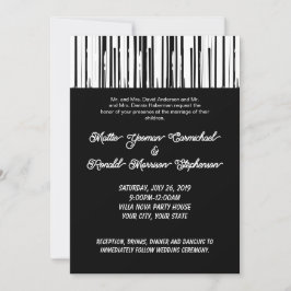 Schwarz-Weiß Moderner Streifen Elegant Minimalisti Einladung