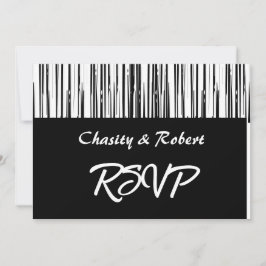 Schwarz-Weiß Moderner Streifen Elegant Minimalisti Einladung