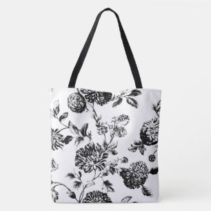 Schwarz-weiß modernes Blumen-Toile