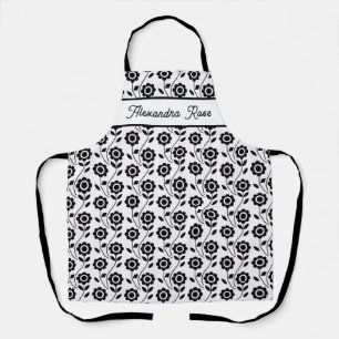 Schwarz-weiß modernes geometrisches Blumenmuster N Schürze