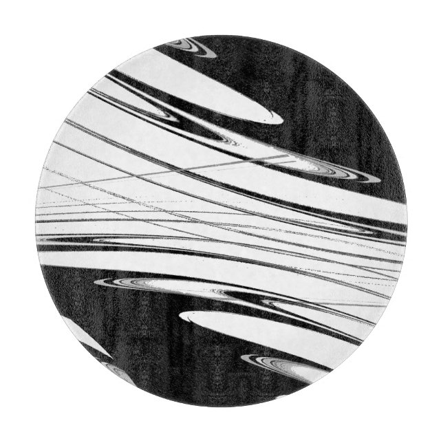 Schwarz-Weiß-Modernes Glas Schneidebrett (Vorderseite)