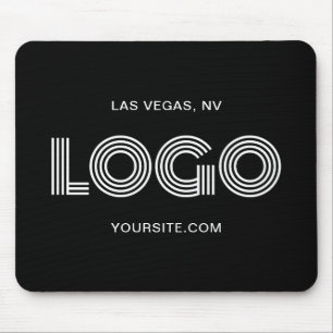 Schwarz-weiß modernes Logo Mousepad