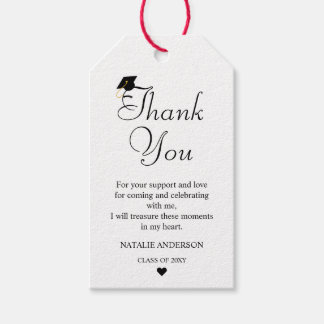 Schwarz-weiß Modernes Minimal Vielen Dank Abschlus Geschenkanhänger