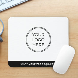 Schwarz Weiß Modernes Minimales Geschäft Logo Maus Mousepad