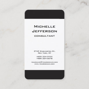 Schwarz/Weiß Modernes Minimalistisches Beruflich Visitenkarte
