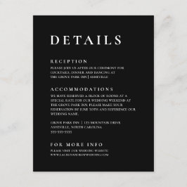 Schwarz-Weiß Modernes Minimalistisches Elegantes 2 Begleitkarte