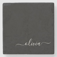 Schwarz-weiß Modernes Minimalistisches Monogramm