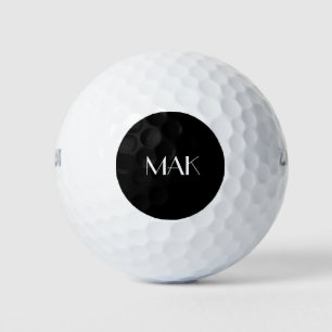 Schwarz-weiß modernes minimalistisches personalisi golfball