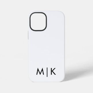 Schwarz-Weiß-Modernes Monogramm iPhone 12 Mini Hülle