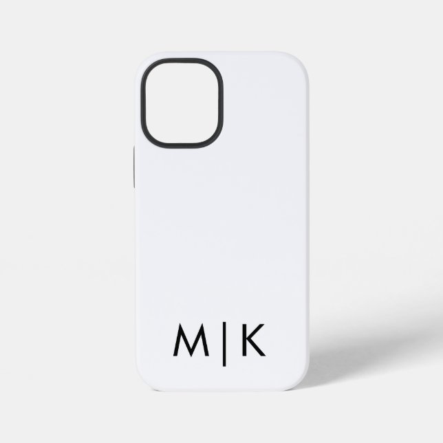 Schwarz-Weiß-Modernes Monogramm iPhone Hülle (Rückseite)