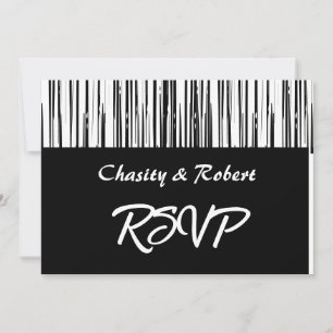 Schwarz-Weiß-Modernistischer Streifen Einladung