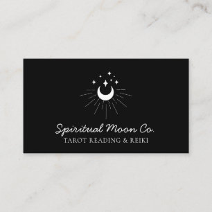 Schwarz Weiß Mond Sterne Spirituelle Reiki Visitenkarte