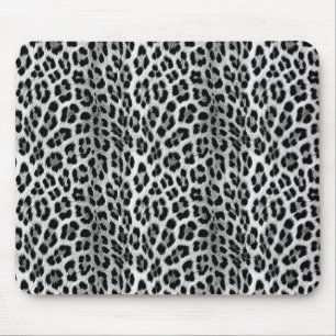 Schwarz-Weiß-Monochrome, Leopardenmuster Mousepad