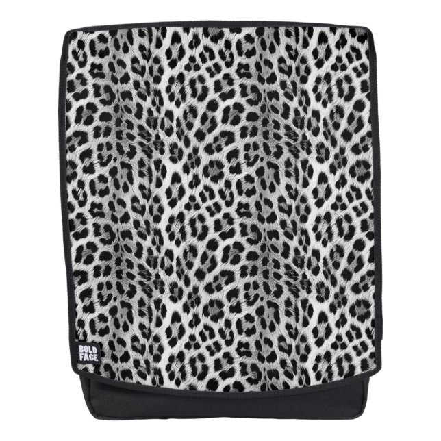 Schwarz-Weiß-Monochrome, Leopardenmuster Rucksack (Vorderseite)