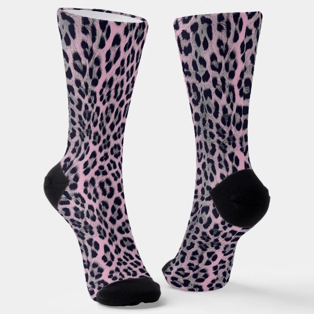 Schwarz-Weiß-Monochrome, Leopardenmuster Socken (Gewinkelt)