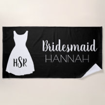 Schwarz-weiß Monogram Bridesmaid