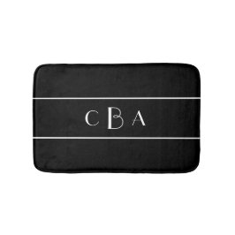 Schwarz-Weiß-Monogramm Badematte