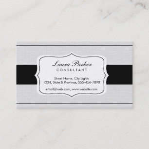 Schwarz Weiß Monogramm Elegant Dezent Vintage Visitenkarte