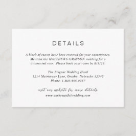 Schwarz-Weiß-Monogramm-Elegant-Hochzeit Begleitkarte