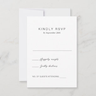 Schwarz-Weiß-Monogramm-Elegant-Hochzeit RSVP Karte