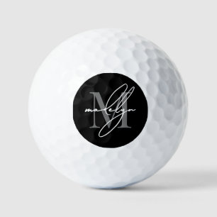 Schwarz Weiß Monogramm Golfball