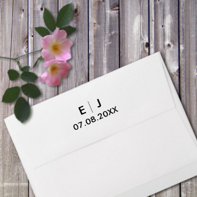 Schwarz-Weiß-Monogramm-Hochzeit Permastempel (Von Creator hochgeladen)