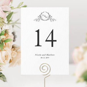 Schwarz-Weiß-Monogramm-Hochzeitstisch-Nummer