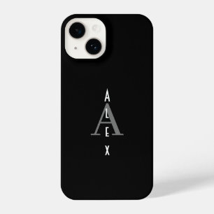 Schwarz-Weiß-Monogramm iPhone 14 Hülle
