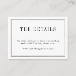 Schwarz-Weiß-Monogramm Moderne einfache Hochzeit Begleitkarte