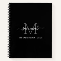 Schwarz-Weiß-Monogramm-Sketchbook