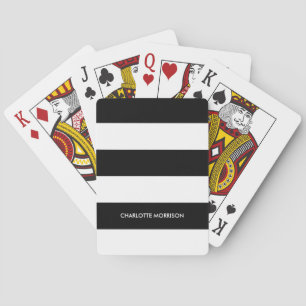 Schwarz-Weiß-Monogramm-Streifen Spielkarten
