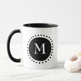 Schwarz-Weiß-Monogramm Tasse