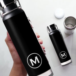 Schwarz-Weiß-Monogramm Trinkflasche