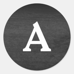 Schwarz-Weiß-Monogramm-Umschlag Aufkleber