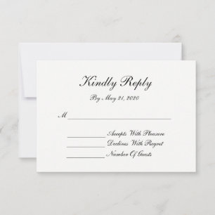 Schwarz-Weiß-Monogramm- und Wirbel-RSVP-Karten RSVP Karte