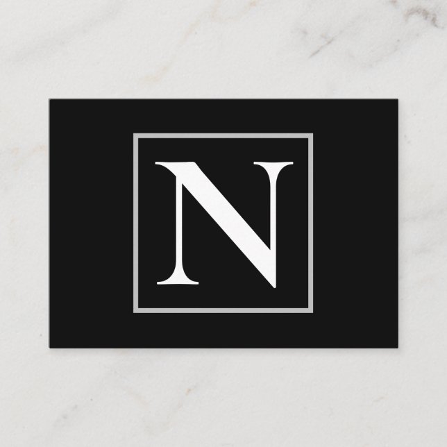 Schwarz-Weiß-Monogramm Visitenkarte (Vorderseite)