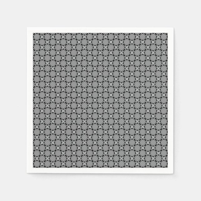 Schwarz-Weiß-Mosaik Serviette (Vorderseite)