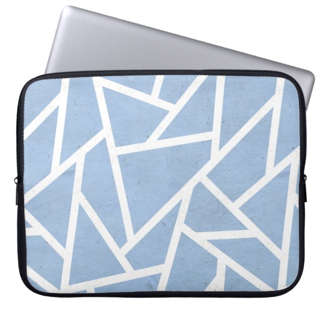 Schwarz-Weiß-Mosaikmuster Laptopschutzhülle (Vorderseite)