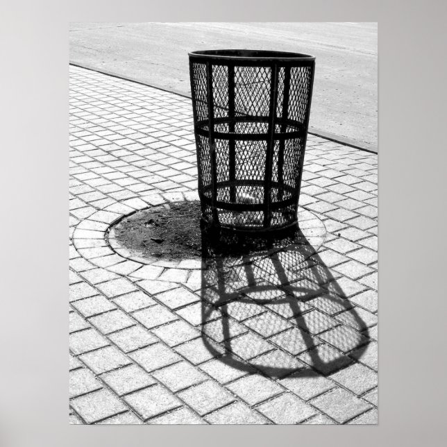 Schwarz-Weiß-Müll kann Poster (Vorne)