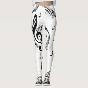 Schwarz-Weiß-Musik Leggings