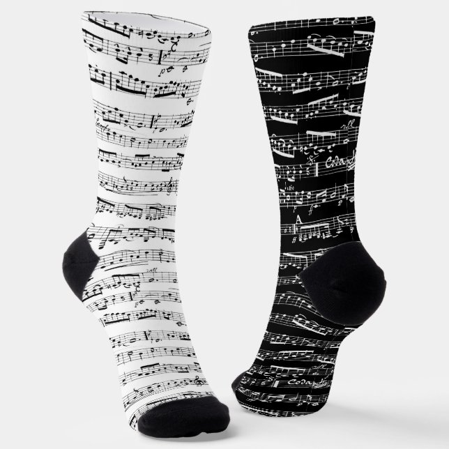 Schwarz-Weiß-Musik-Socken - Fehlanpassung bei Sock Socken (Gewinkelt)